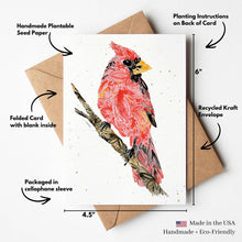 Load image into Gallery viewer, Cardinal Plantable Greeting Card
