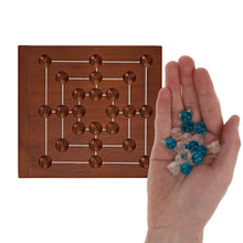 Load image into Gallery viewer, WE Games Nine Men's Morris Wooden Travel Game with Marbles - 5 inch Travel Size