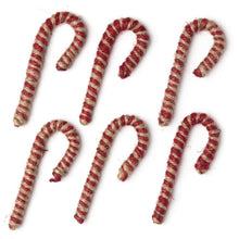 Load image into Gallery viewer, 5" Rustic Jute Candy Cane Ornaments