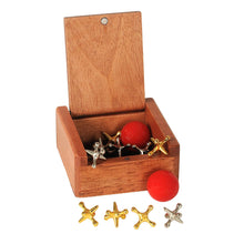 Load image into Gallery viewer, Old-Fashioned Metal Jacks in a Wooden Box