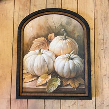 Load image into Gallery viewer, White Pumpkin Canvas Print in Arched Frame