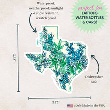 Load image into Gallery viewer, Texas Bluebonnet State Flower Vinyl Sticker