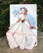 Load image into Gallery viewer, 100% Cowgirl Keepsake Hanky Card: Pink Trim