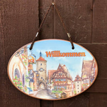 Load image into Gallery viewer, Willkommen Decorative Ceramic Door Sign