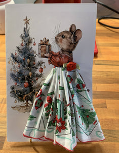 Christmas Mouse Hankie Greeting Card