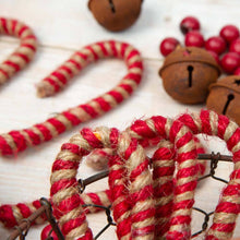 Load image into Gallery viewer, 5" Rustic Jute Candy Cane Ornaments
