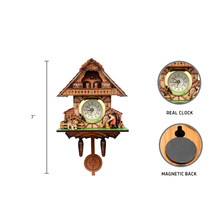 Load image into Gallery viewer, German Man &amp; Dog Functioning Clock Kitchen Fridge Magnet
