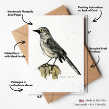 Load image into Gallery viewer, Mockingbird Plantable Greeting Card
