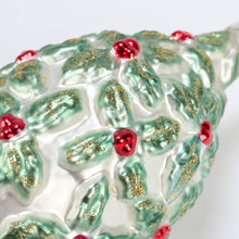 Load image into Gallery viewer, Holly Finial Glass Xmas Orn
