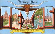 Load image into Gallery viewer, Postcard TX-134 Greetings from Texas
