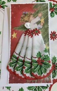 Christmas Angel Hankie Greeting Card: Holly