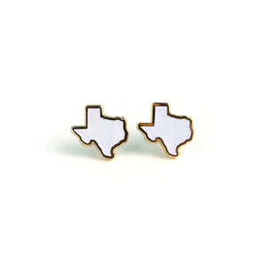 White Texas Glitter Earrings