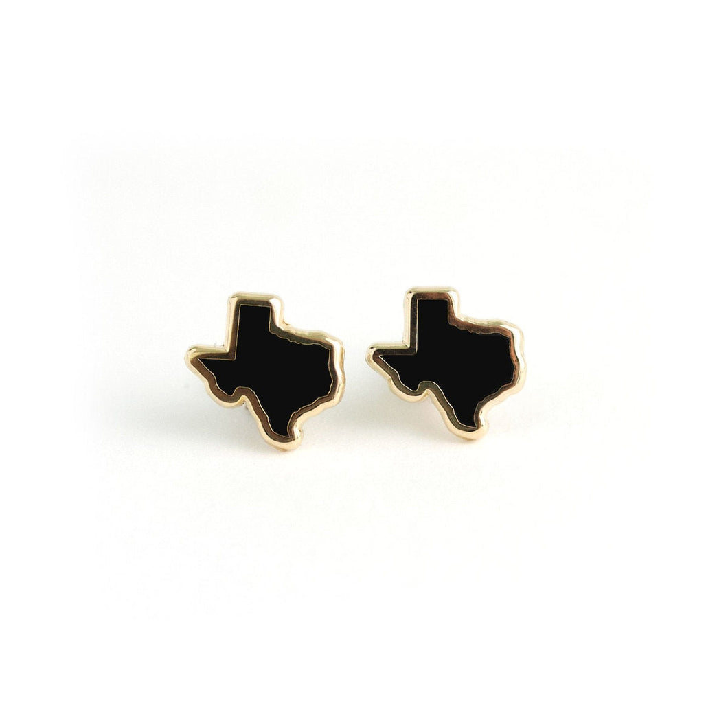 Black Texas Glitter Earrings