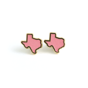 Pink Texas Glitter Earrings