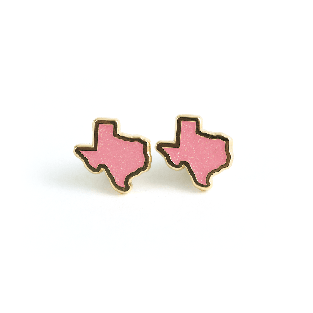 Pink Texas Glitter Earrings